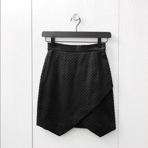 Dotted Jacquard Wrap Mini Skirt